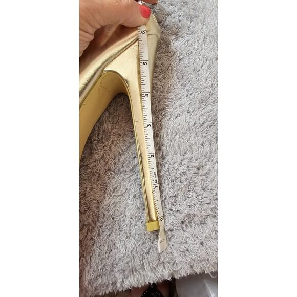 Bumper Platform‎ Pointed Metallic Gold Chain Ankle Stilettos Ultra High Heels 10 - Picture 8 of 10